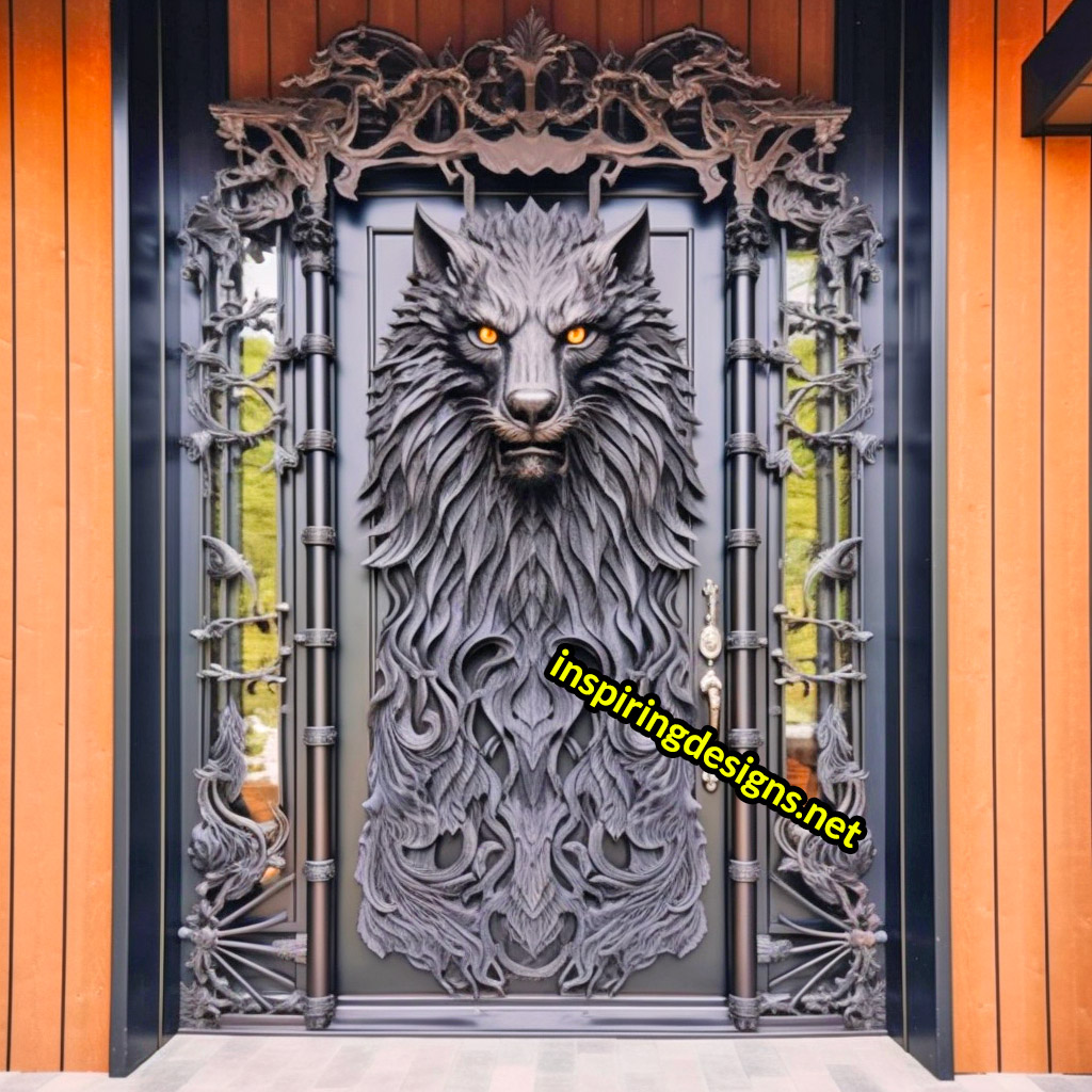 3D Animal Front Doors - Luxury Wolf Front Door