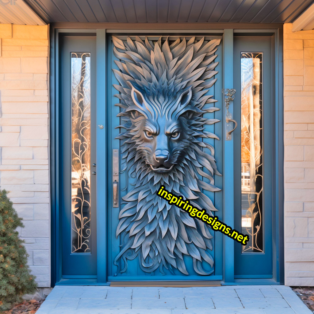 3D Animal Front Doors - Luxury Wolf Front Door