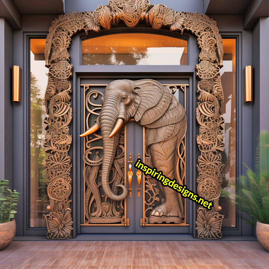 3D Animal Front Doors - Luxury Elephant Front Door