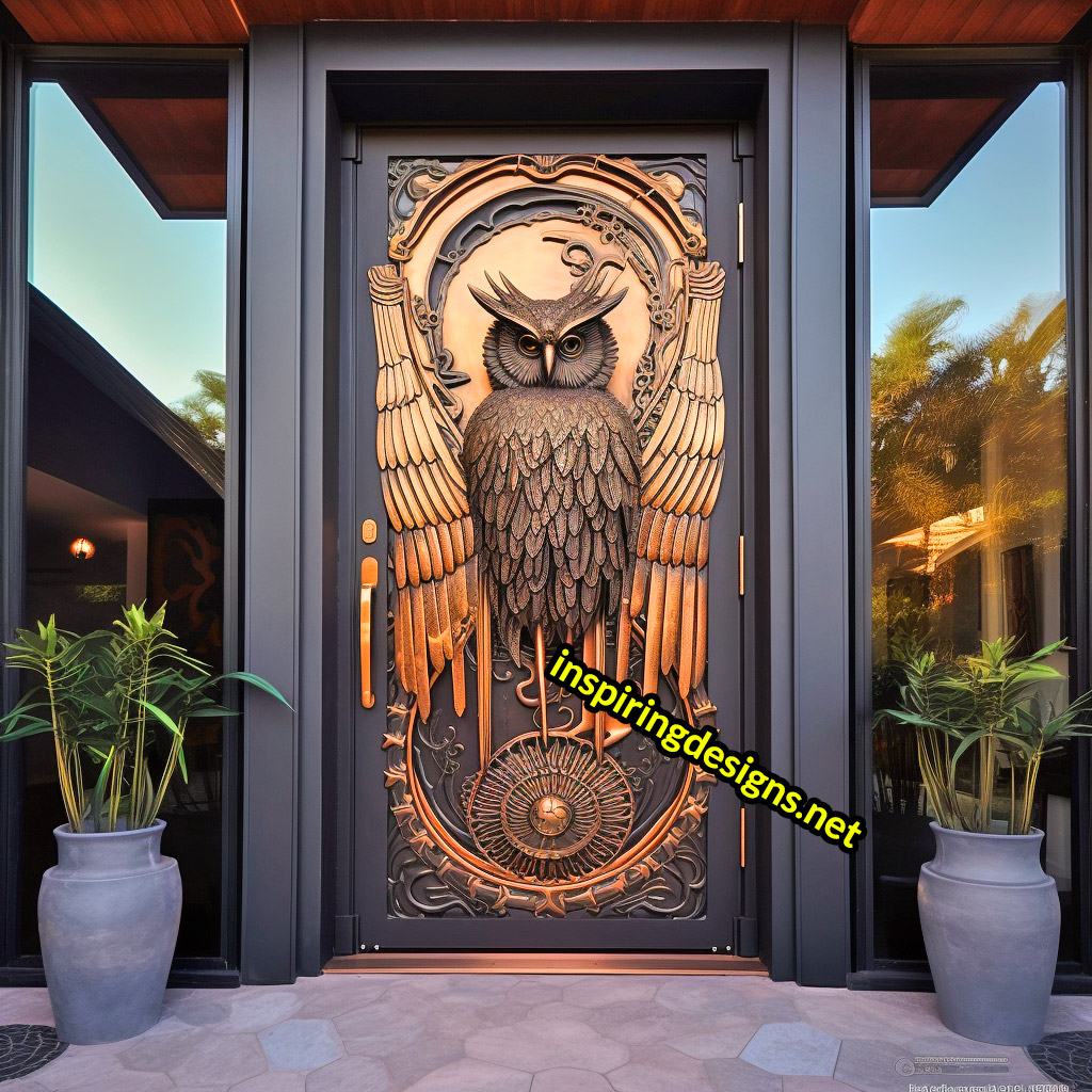 3D Animal Front Doors - Luxury Owl Front Door