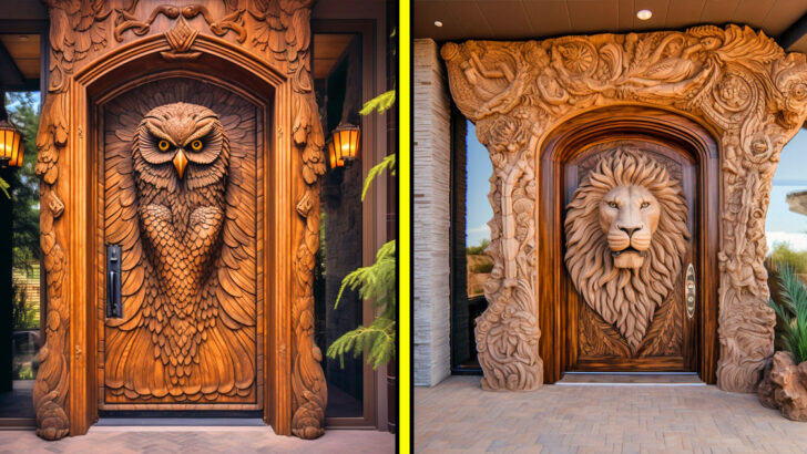 These 3D Animal Front Doors Are Tailor-Made For Wildlife Enthusiasts: A Beastly Welcome Awaits!