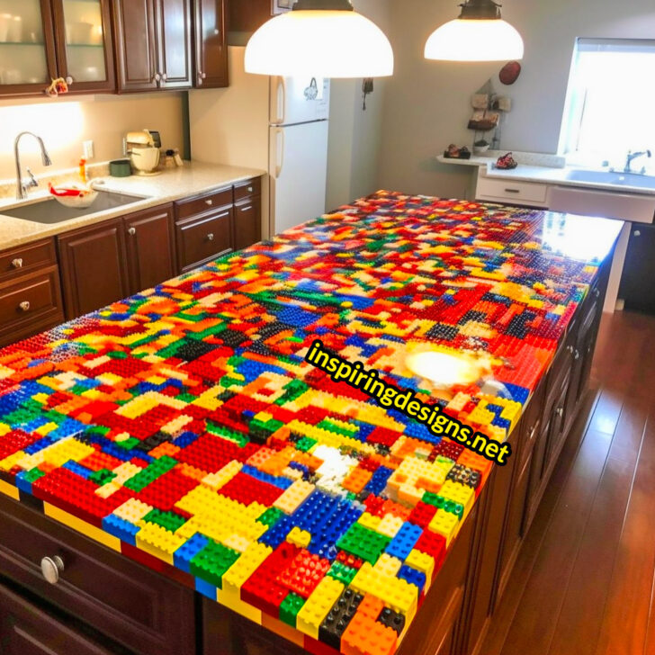Kitchen Island Countertops Made From LEGOs and Epoxy Inspiring Designs