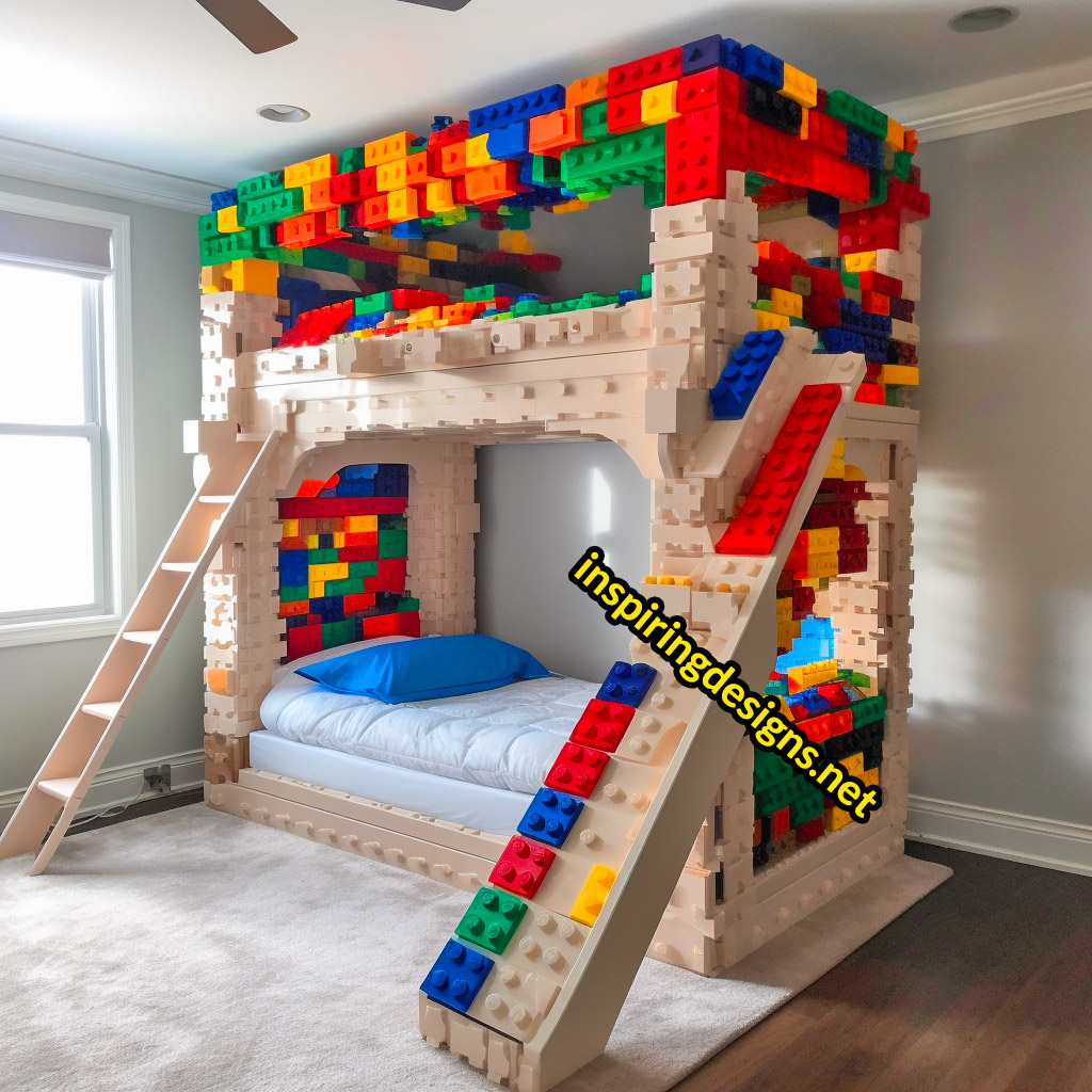 LEGO Kids Beds - Kids beds made from giant lego blocks