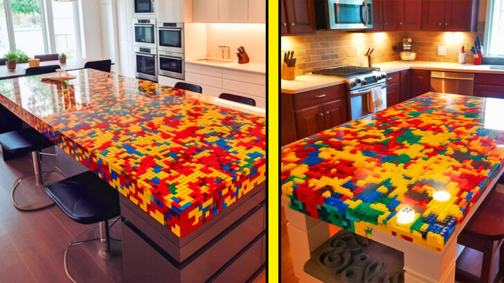 Kitchen Island Countertops Made From LEGOs and Epoxy