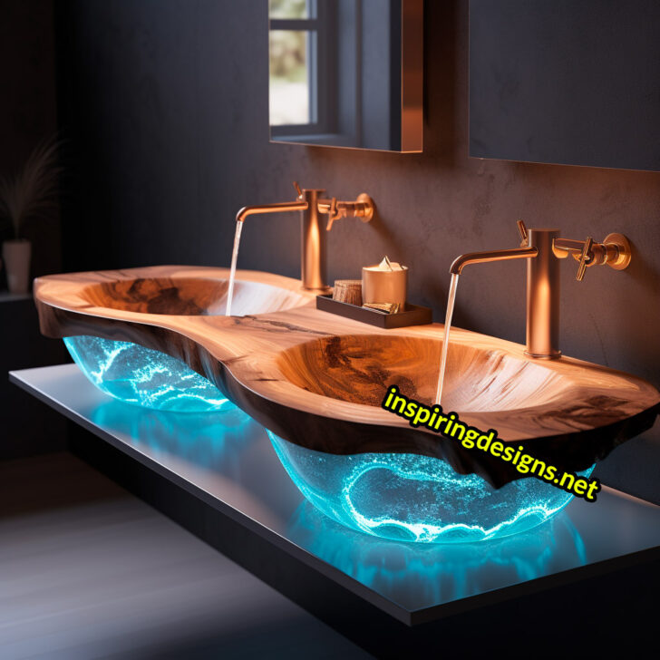 These Bath Counters Made from Wood, Crystal, and Epoxy are Redefining ...