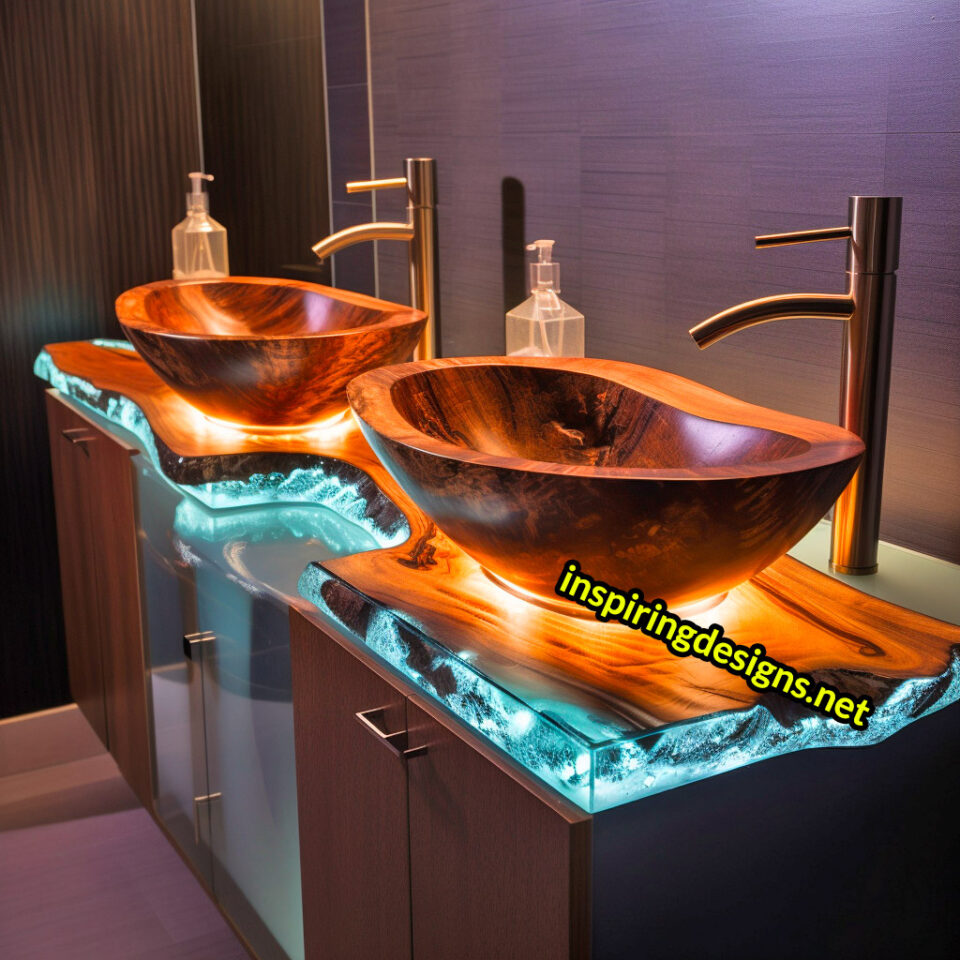 These Bath Counters Made from Wood, Crystal, and Epoxy are Redefining ...