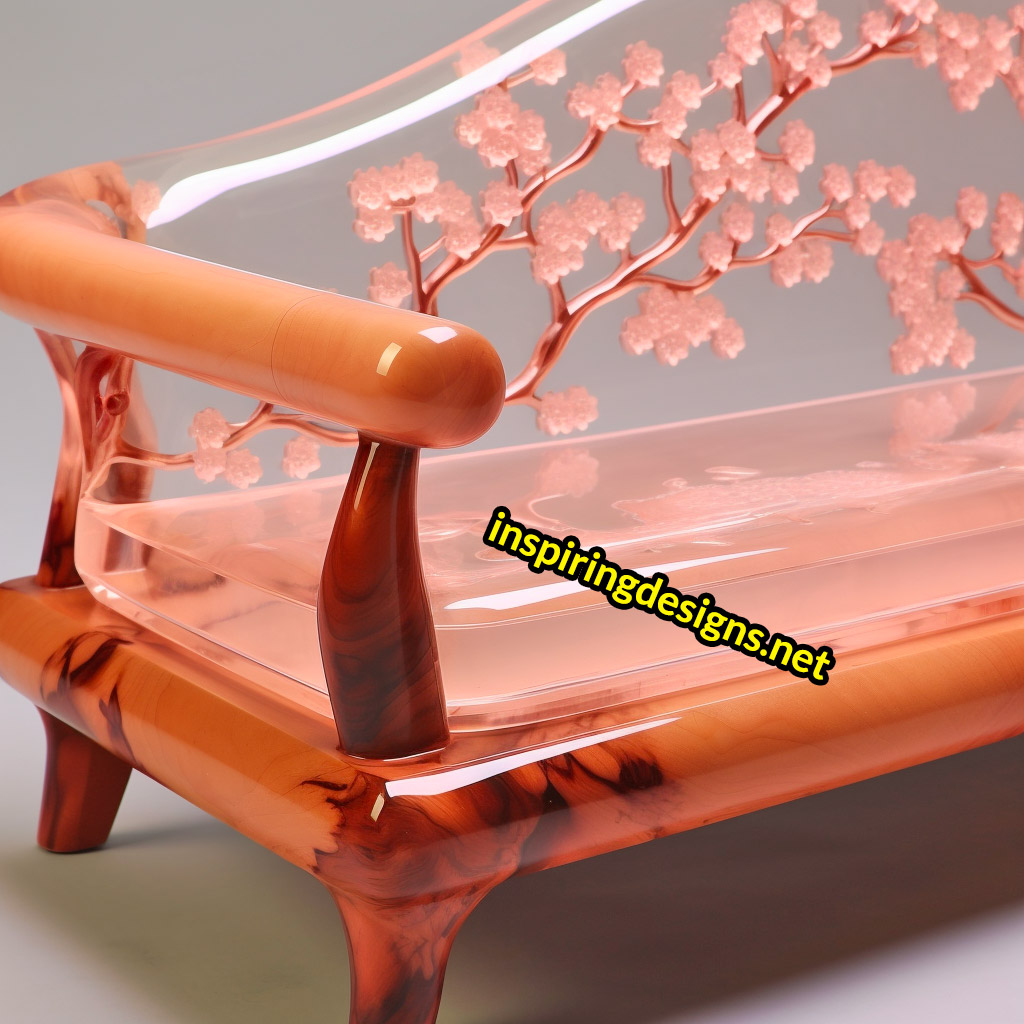 Cherry Blossom Sofas Made From Wood and Epoxy