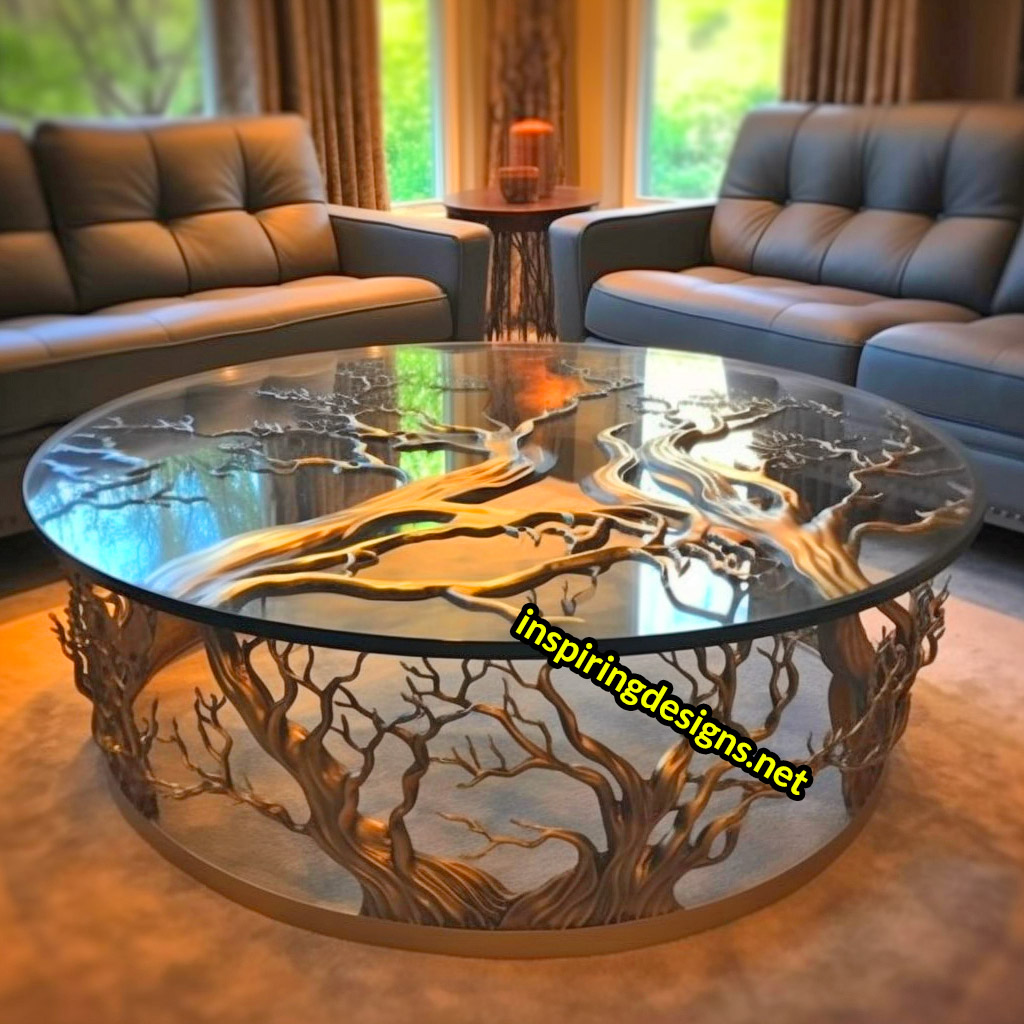 Metal Tree Design Coffee Tables