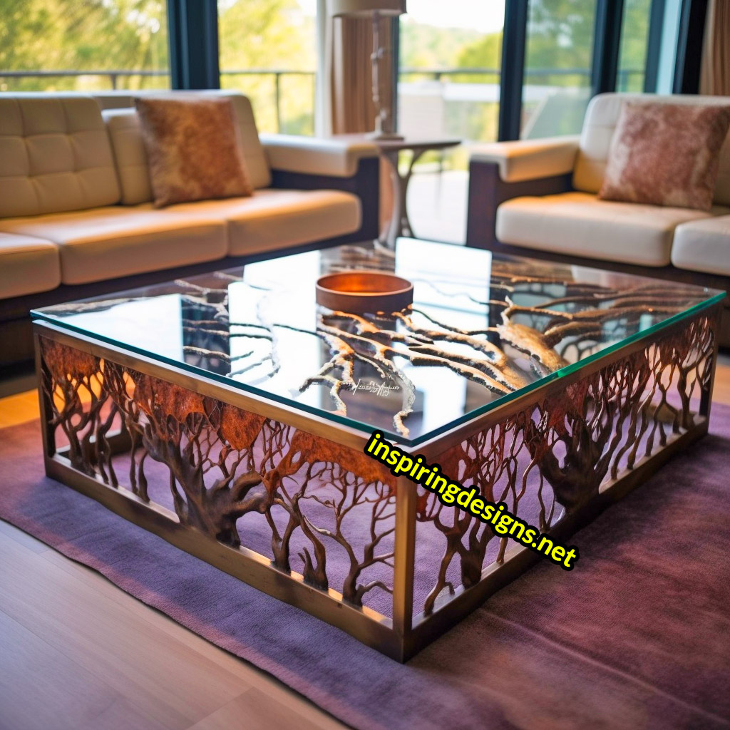 Metal Tree Design Coffee Tables