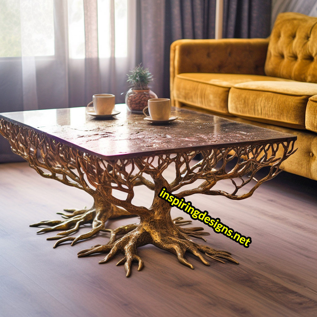 Metal Tree Design Coffee Tables