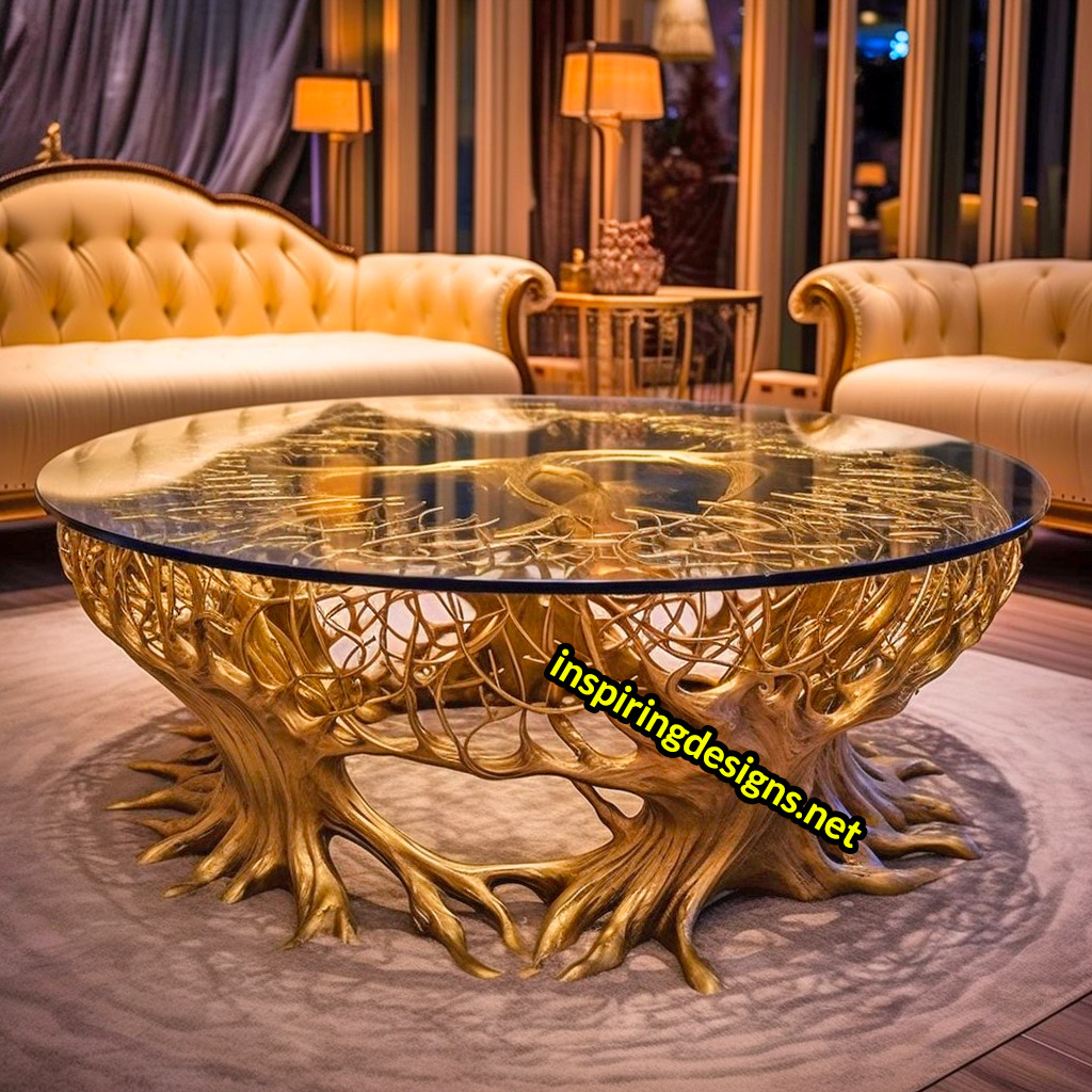 Metal Tree Design Coffee Tables