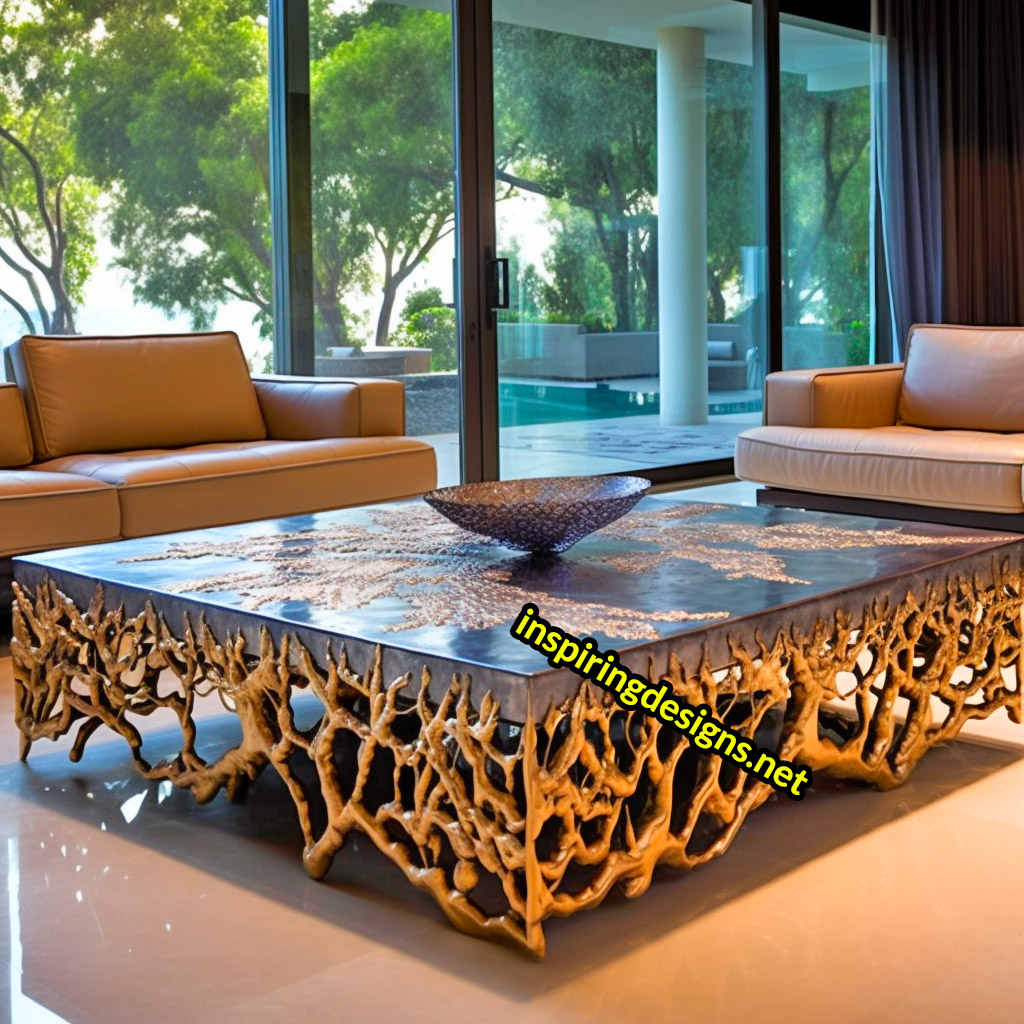 Metal Tree Design Coffee Tables