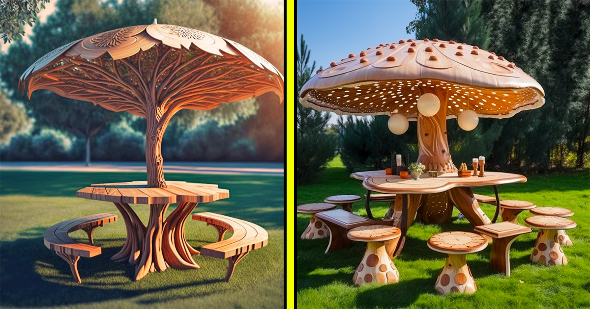 Mushroom Shaped Picnic Table
