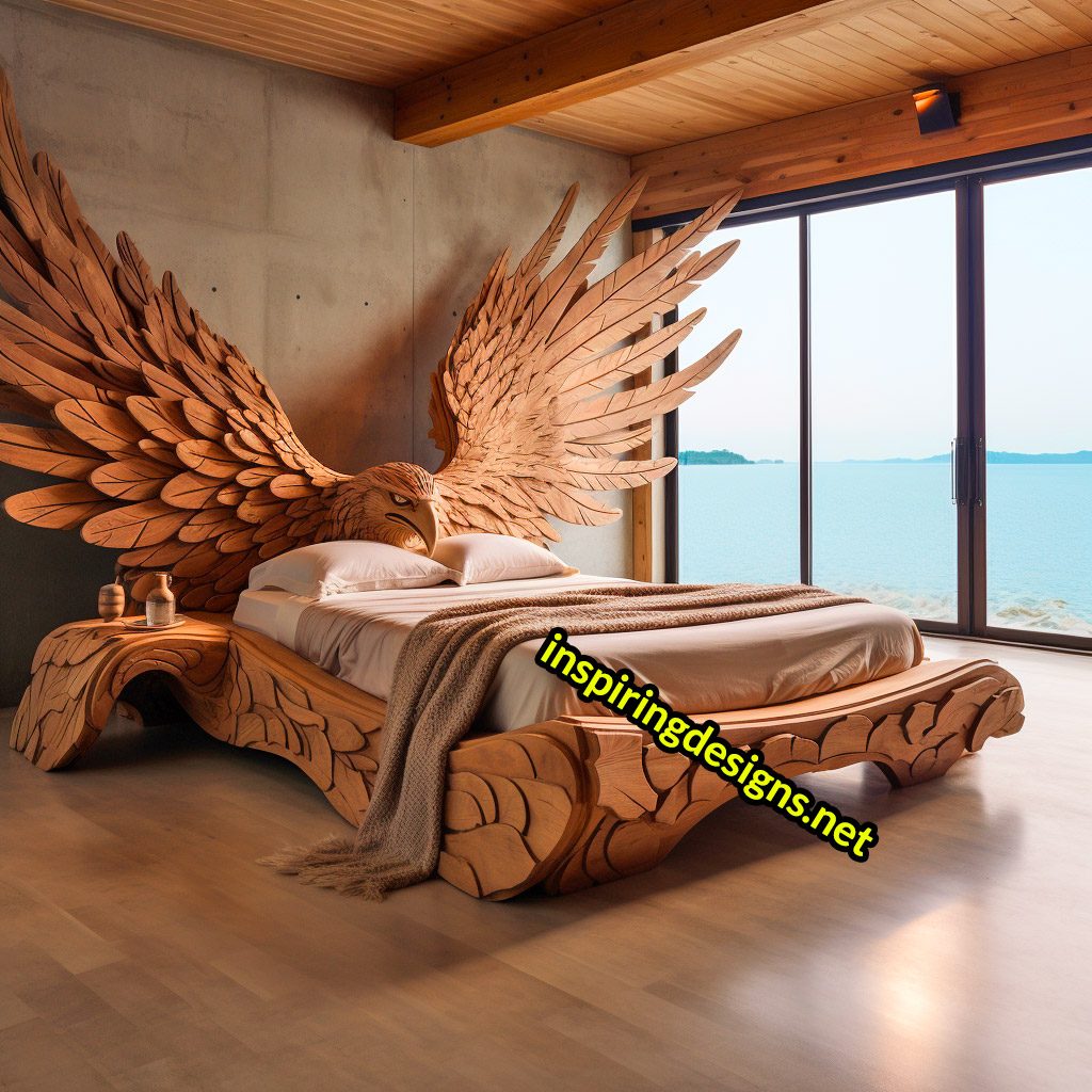 Oversized Wooden Animal Shaped Beds - Giant eagle bed