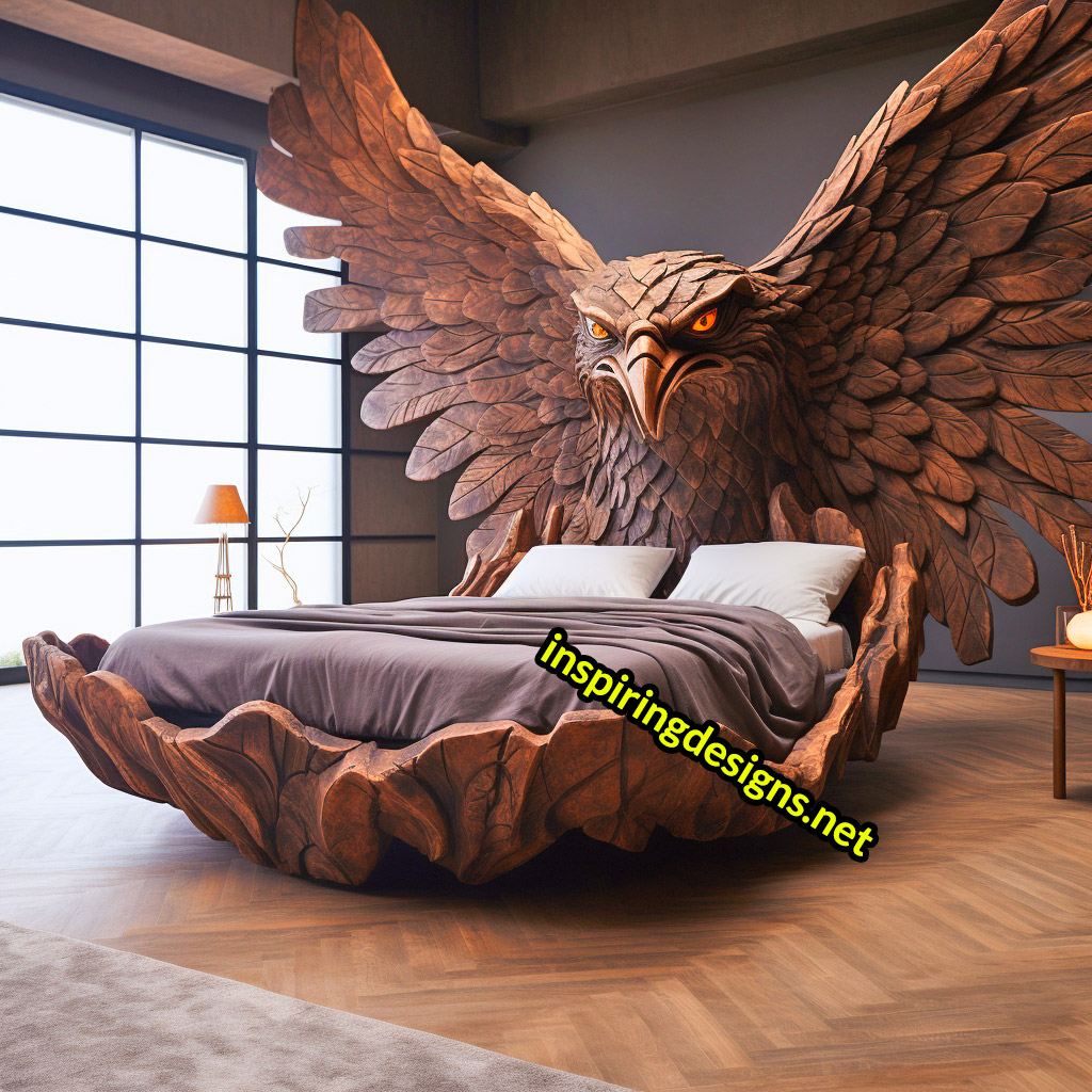 Oversized Wooden Animal Shaped Beds - Giant eagle bed