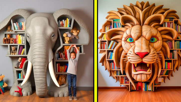 These Giant Animal Shaped Kids Bookshelves Bring The Jungle To Your Kids Bedroom