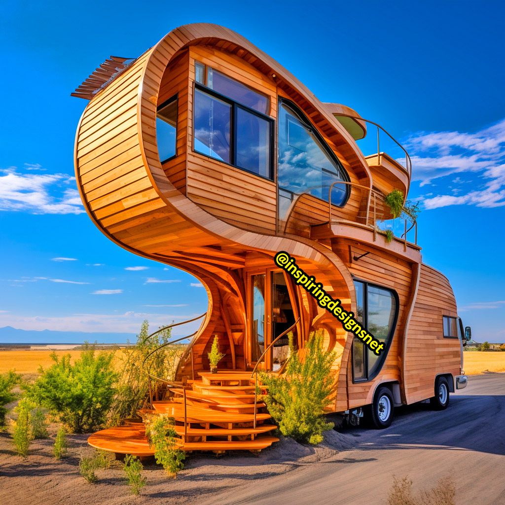 Luxury Wooden Modern Creative Tiny Homes on Wheels With 2 storeys and balcony