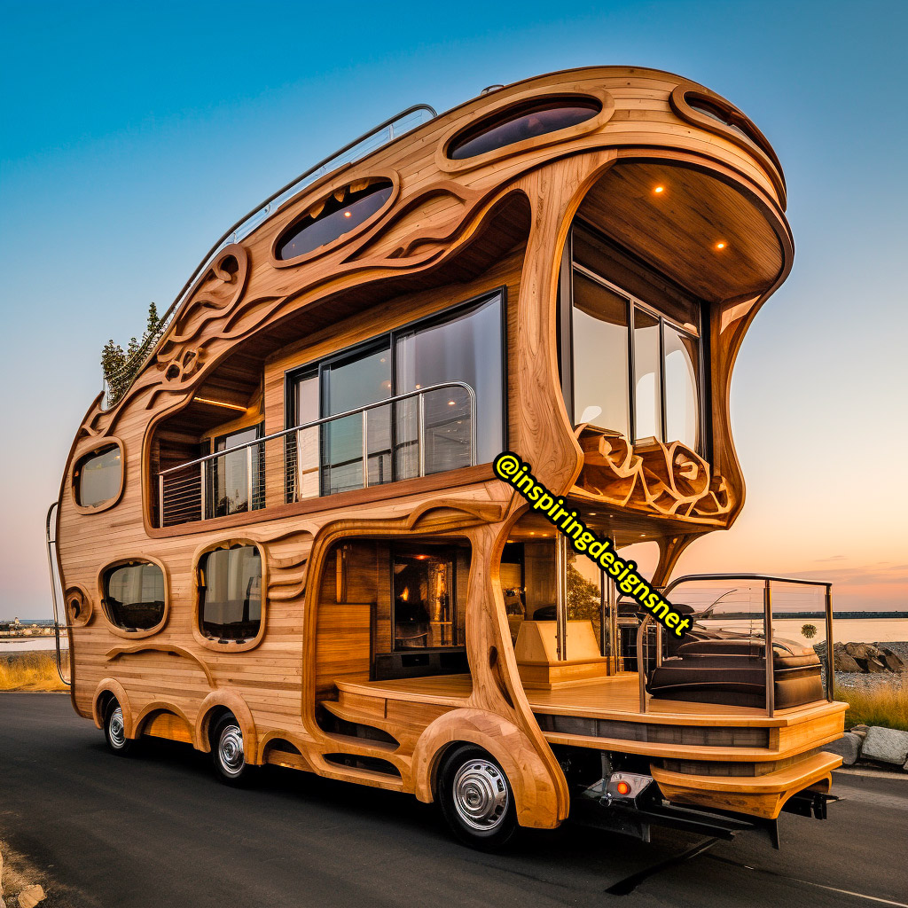 Luxury Wooden Modern Creative Tiny Homes on Wheels With 2 storeys and balcony