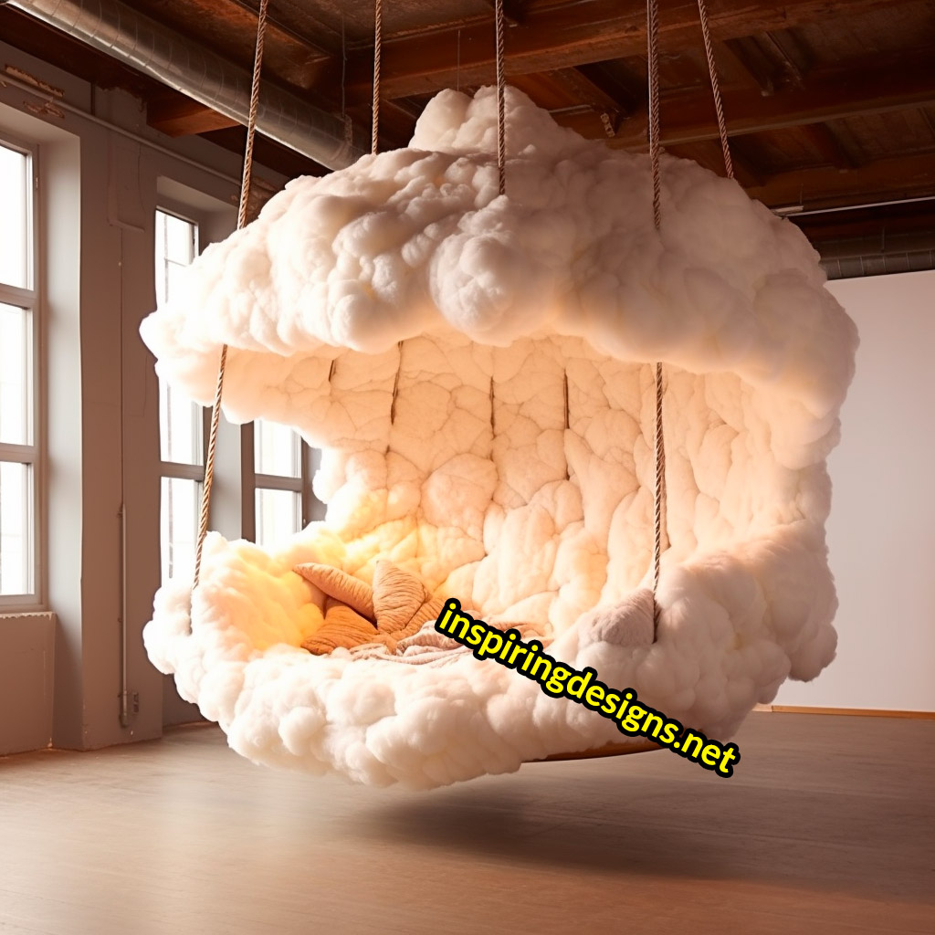 SPHERICAL FLUFF SHAPE Fluffy Hanging Cloud Lanterns Decor