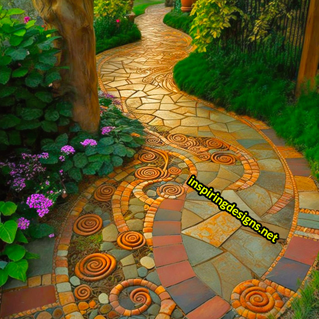 Creative Garden Walkways - Inspiring outdoor patio walkway designs