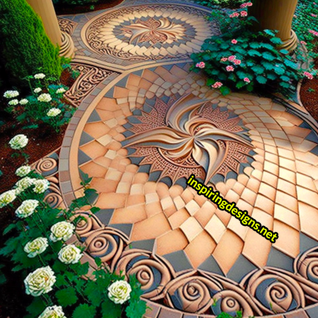 Creative Garden Walkways - Inspiring outdoor patio walkway designs