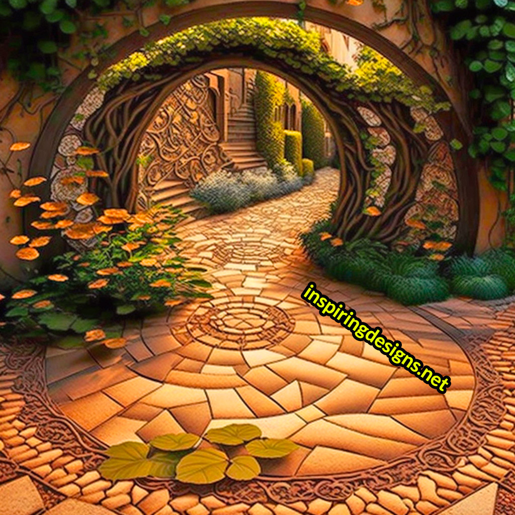 Creative Garden Walkways - Inspiring outdoor patio walkway designs