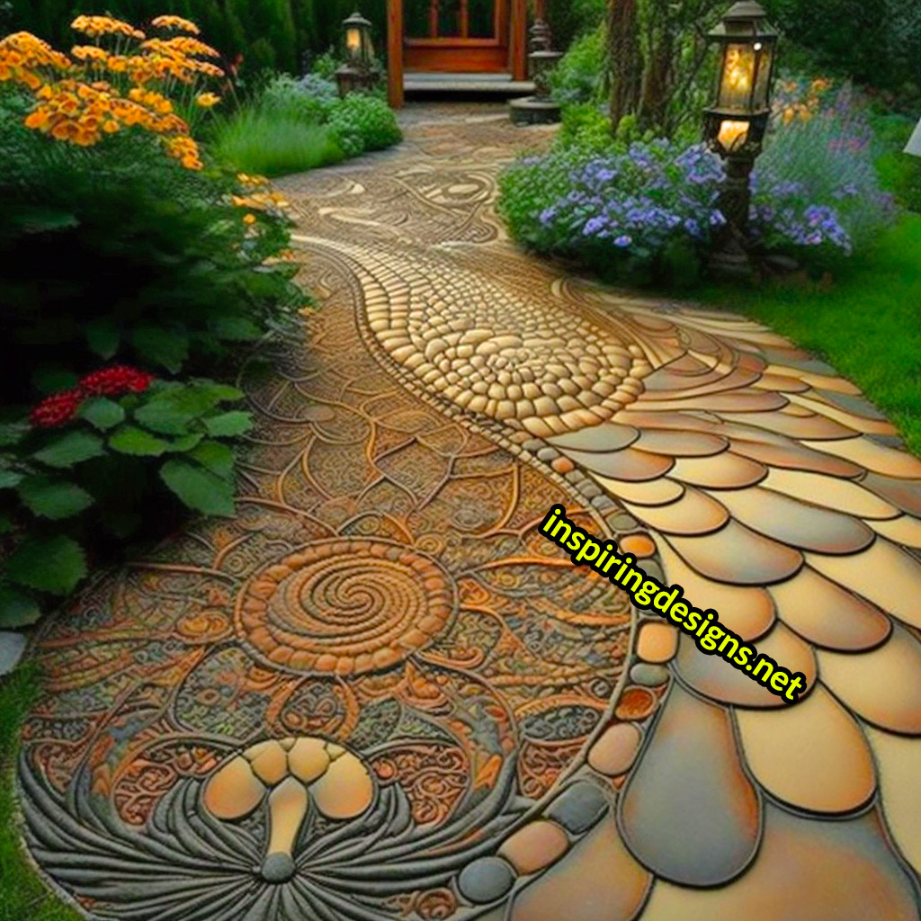 Creative Garden Walkways - Inspiring outdoor patio walkway designs