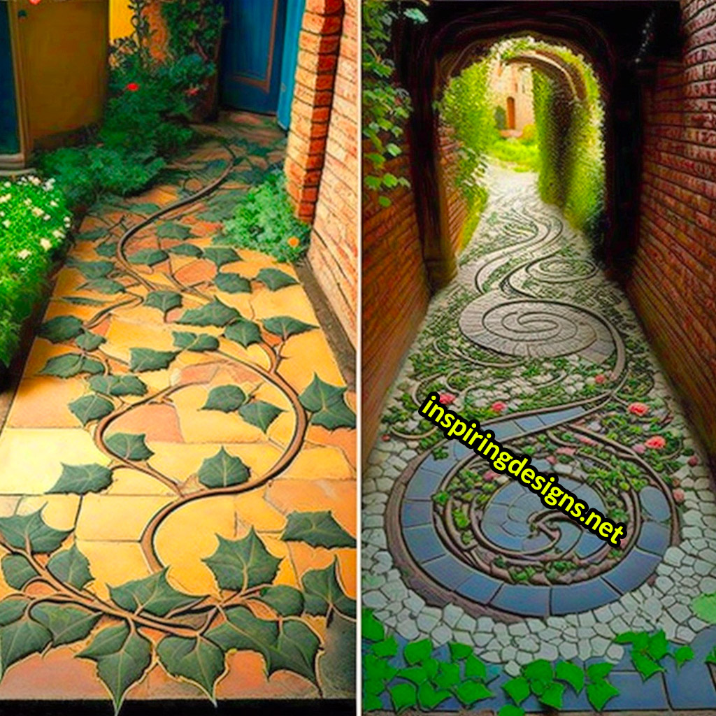 Creative Garden Walkways - Inspiring outdoor patio walkway designs