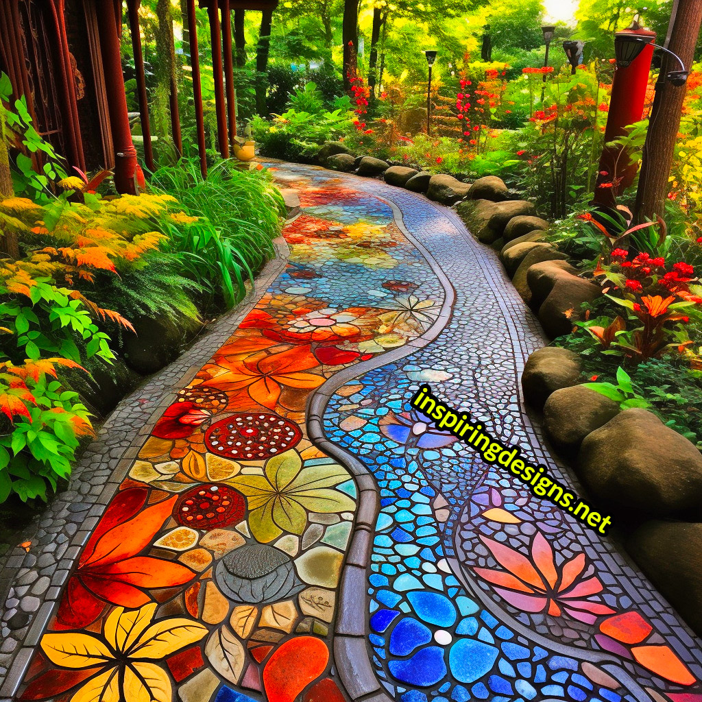 Creative Garden Walkways - Inspiring outdoor patio walkway designs