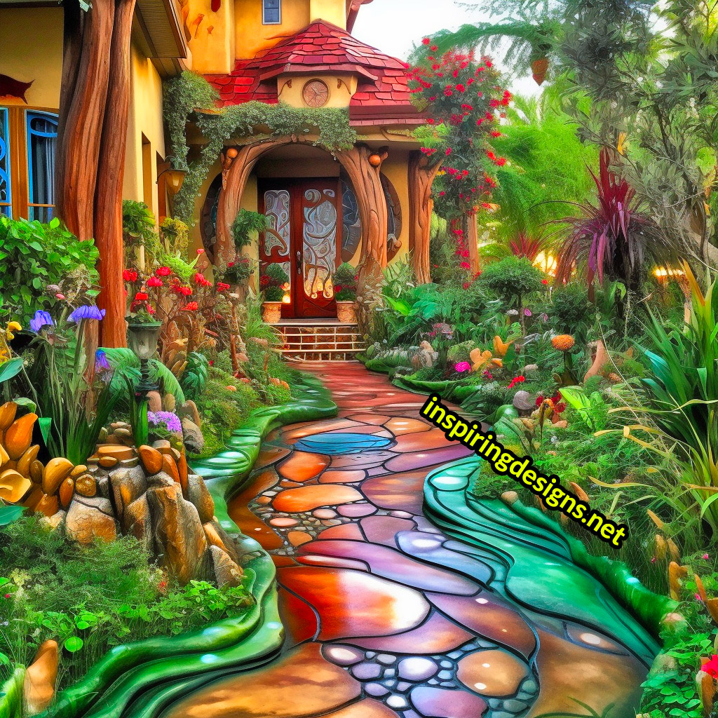 Creative Garden Walkways - Inspiring outdoor patio walkway designs