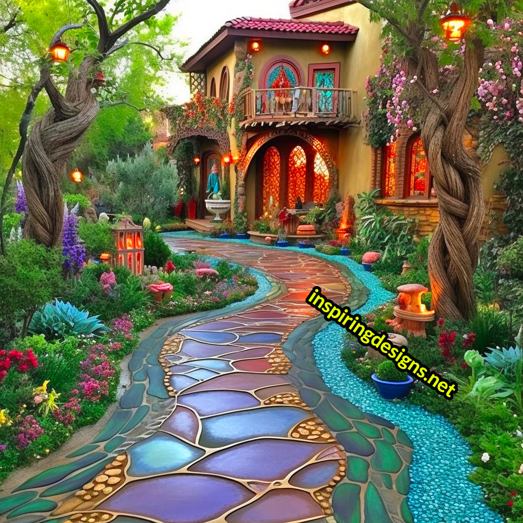 Creative Garden Walkways - Inspiring outdoor patio walkway designs