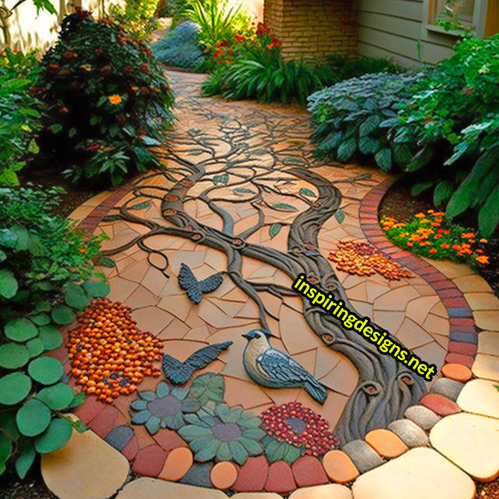 Creative Garden Walkways - Inspiring outdoor patio walkway designs