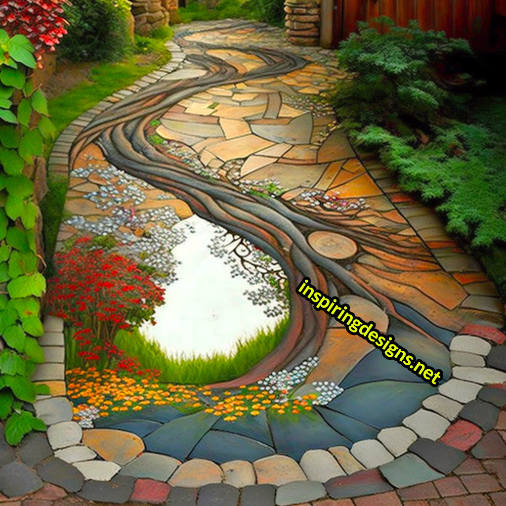 Creative Garden Walkways - Inspiring outdoor patio walkway designs