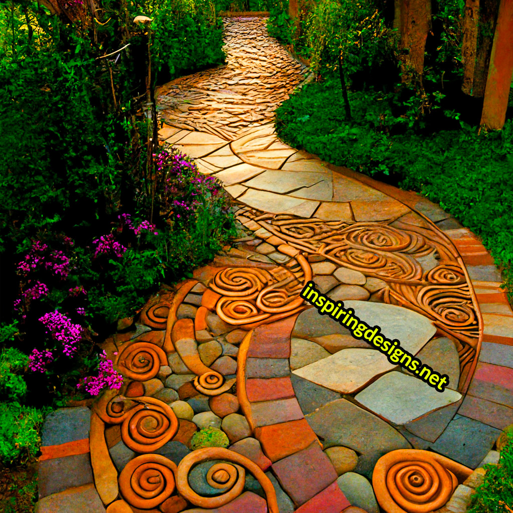 Creative Garden Walkways - Inspiring outdoor patio walkway designs