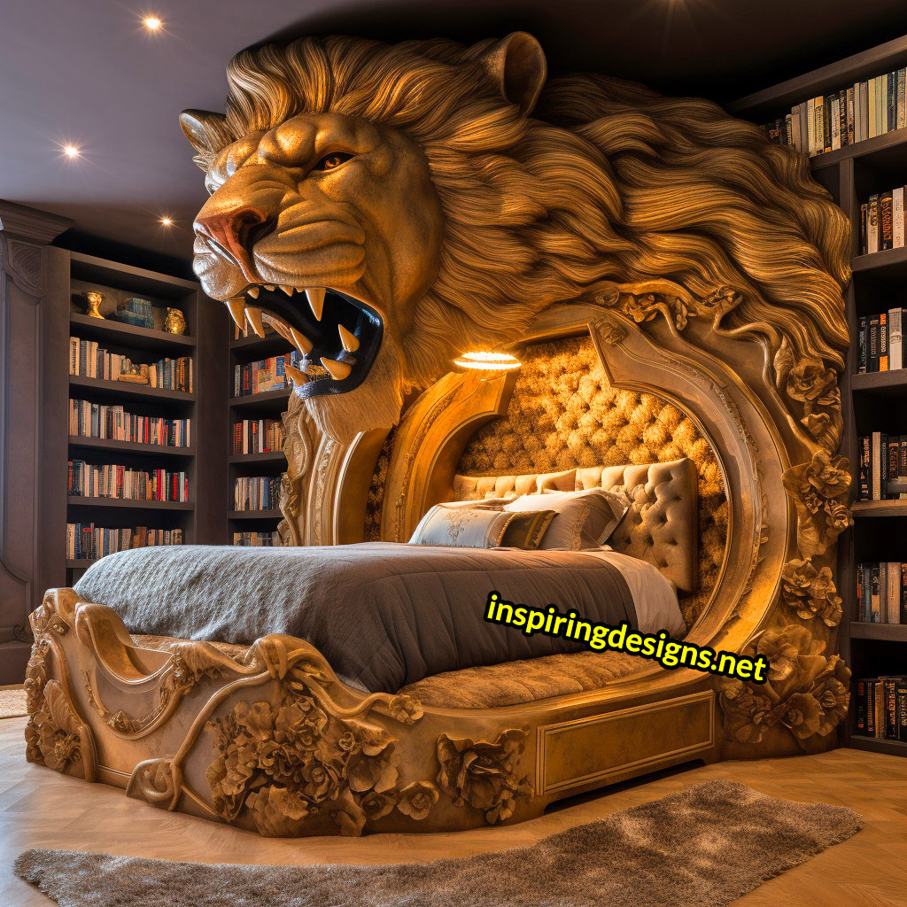 Giant Epic Animal Beds - Oversized roaring lion bed frame