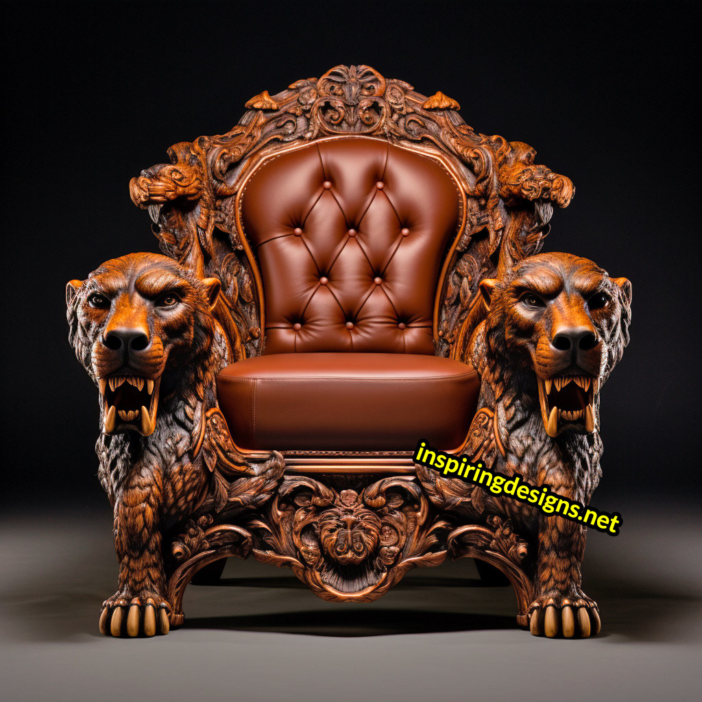 Giant Wooden Animal Chairs - Oversized bear Chair