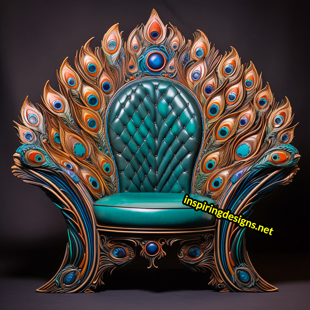 Giant Wooden Animal Chairs - Oversized peacock Chair