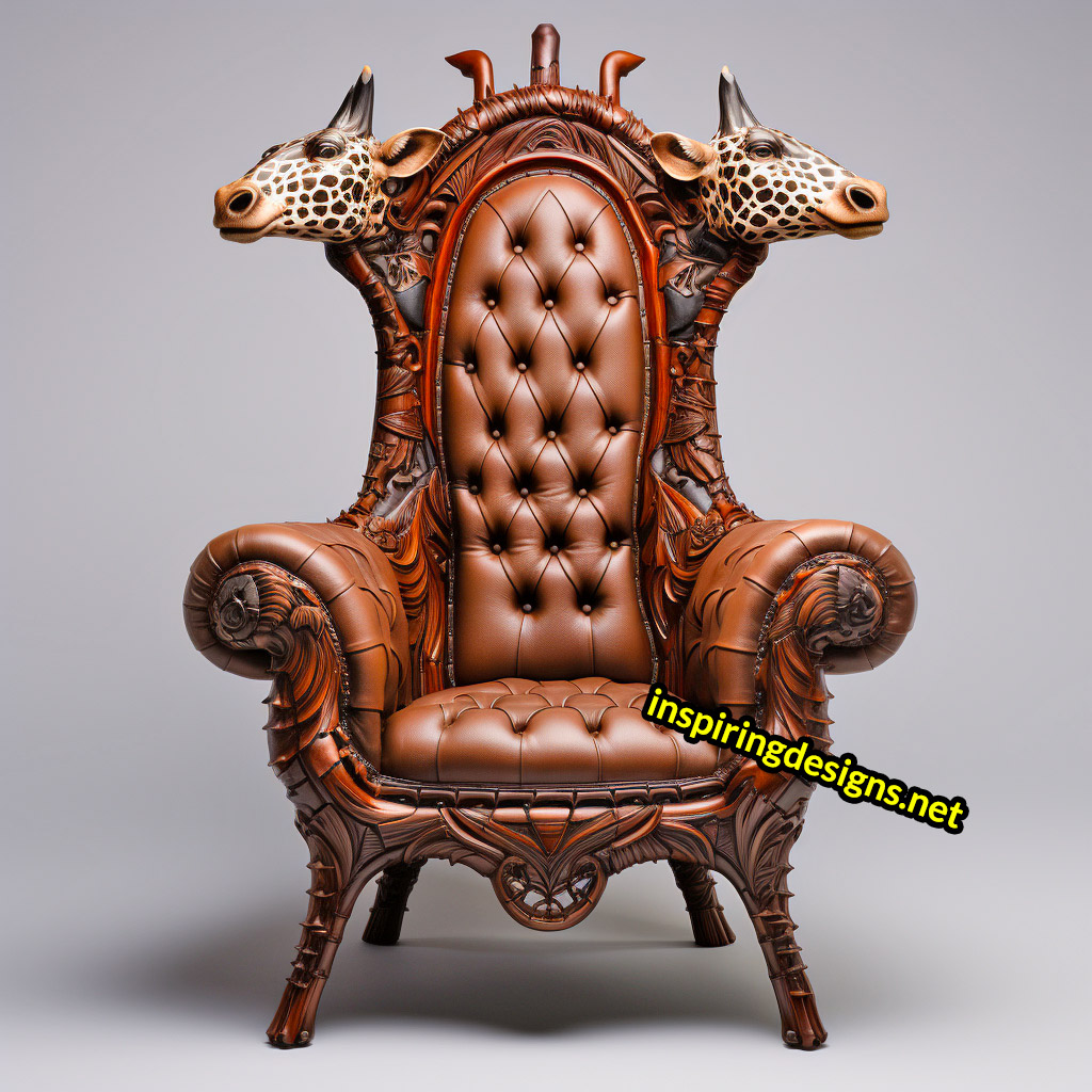Giant Wooden Animal Chairs - Oversized giraffe Chair