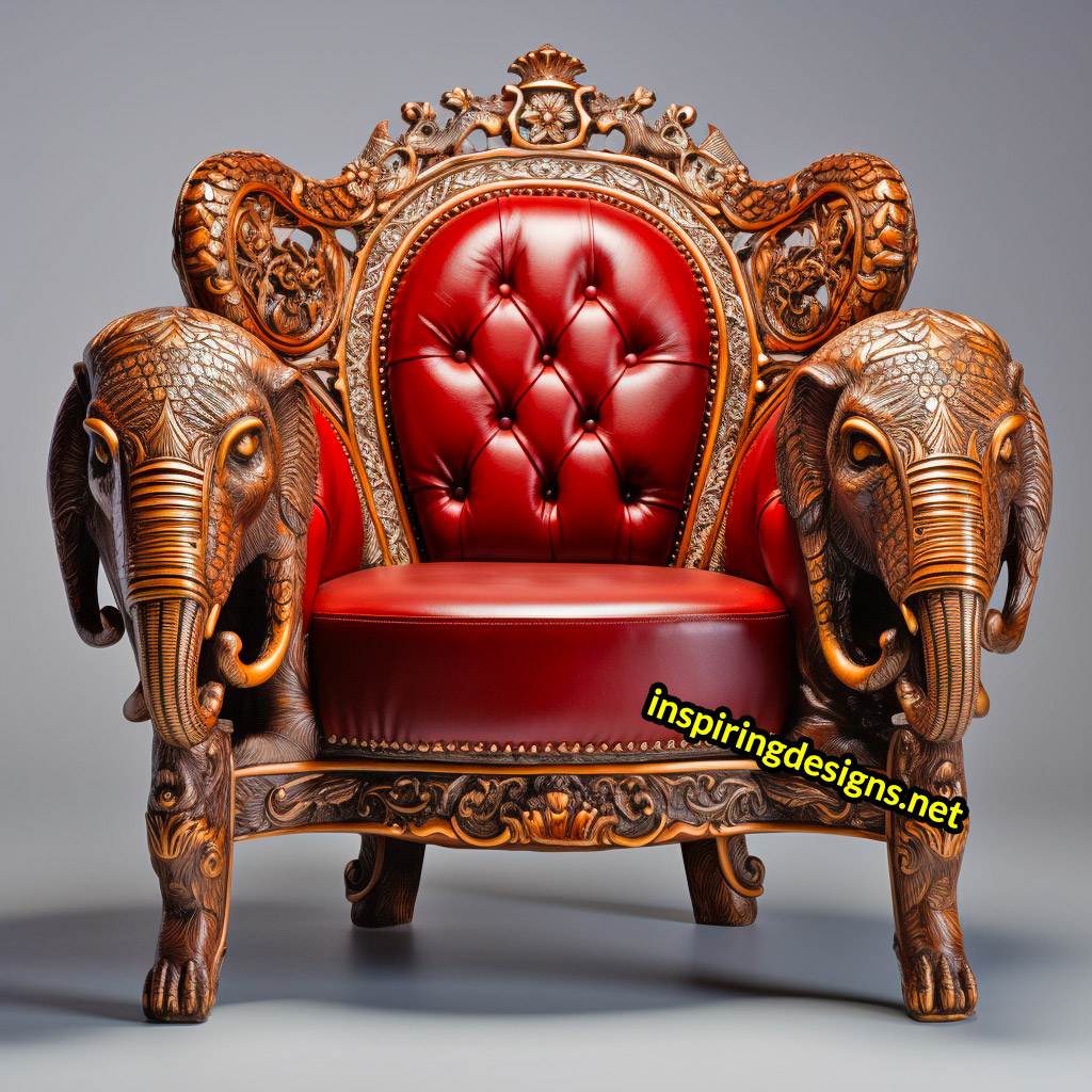 Giant Wooden Animal Chairs - Oversized elephant Chair