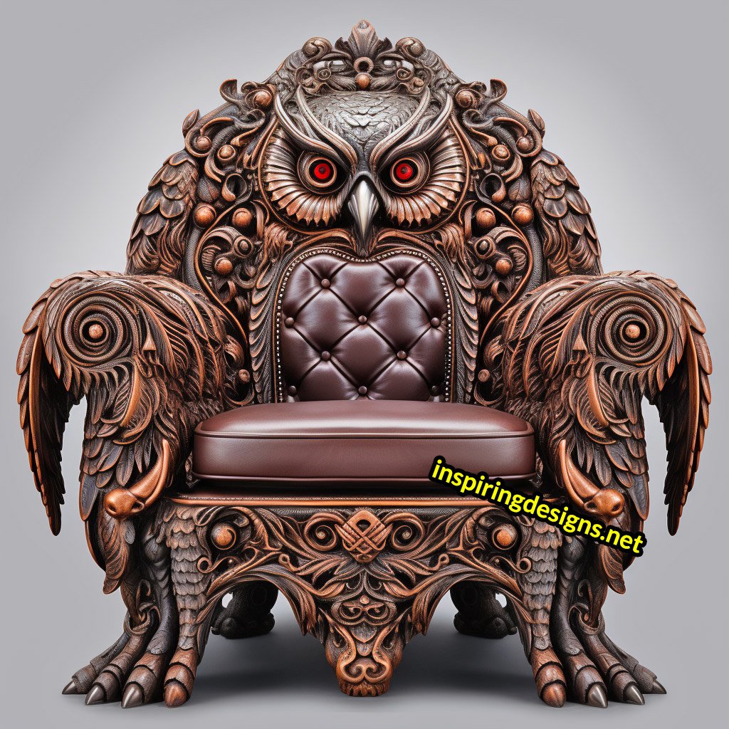 Giant Wooden Animal Chairs - Oversized Owl Chair