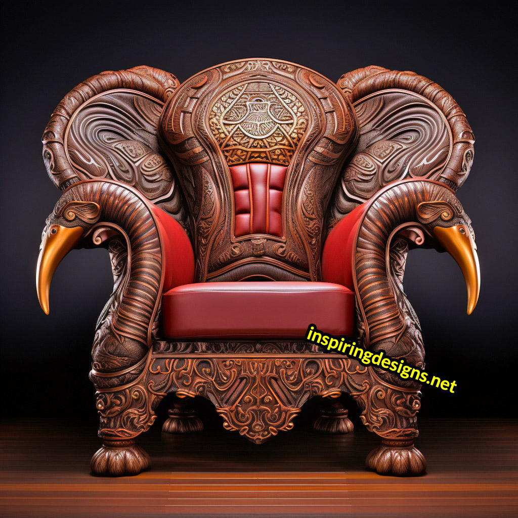 Giant Wooden Animal Chairs - Oversized elephant Chair