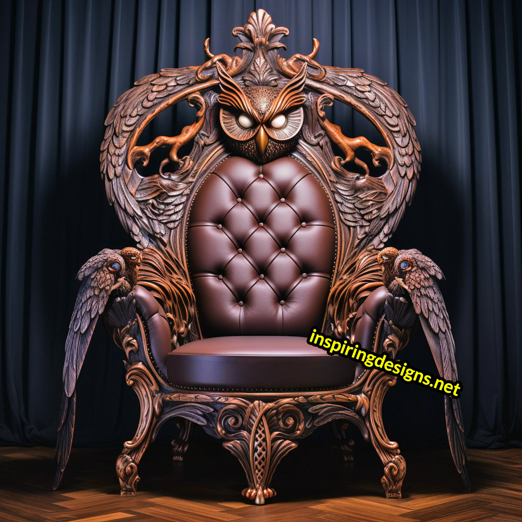 Giant Wooden Animal Chairs - Oversized Owl Chair