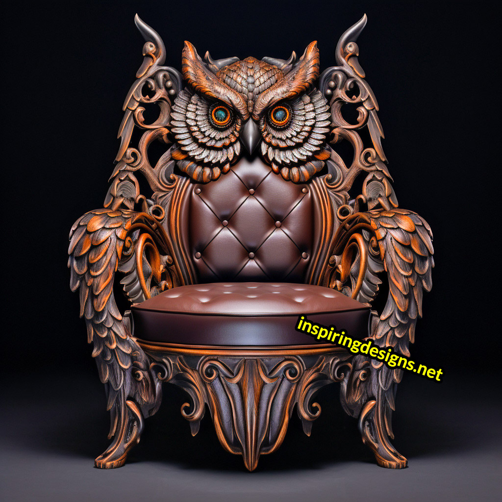 Giant Wooden Animal Chairs - Oversized Owl Chair