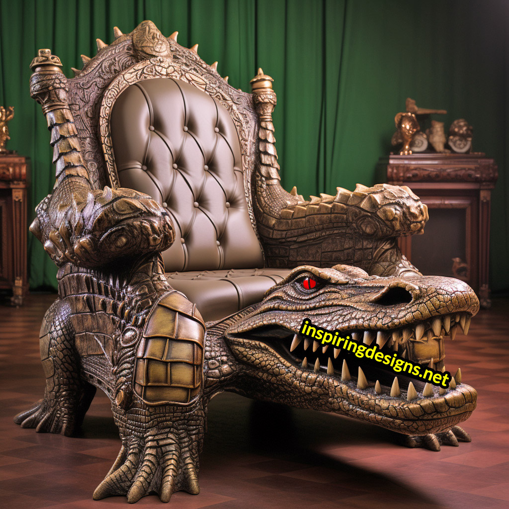 Giant Wooden Animal Chairs - Oversized crocodile Chair