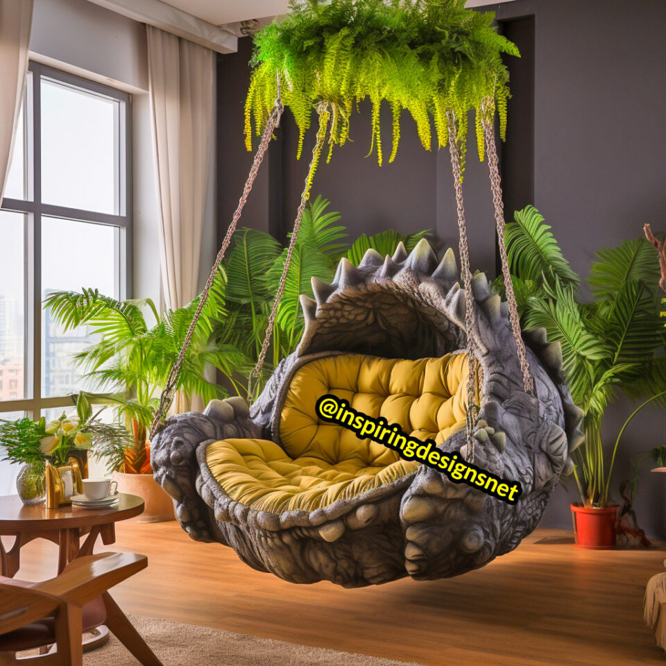 These Hanging Dinosaur Loungers Will Have Your Kids Swinging into the