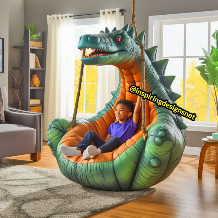 These Hanging Dinosaur Loungers Will Have Your Kids Swinging into the