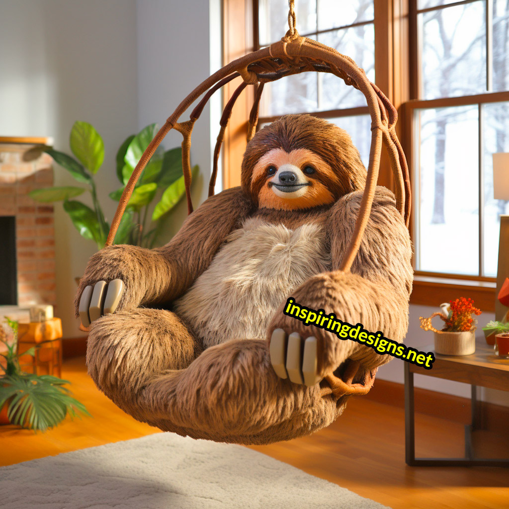 Hanging Animal Shaped Lounger - Oversized sloth hanging lounger