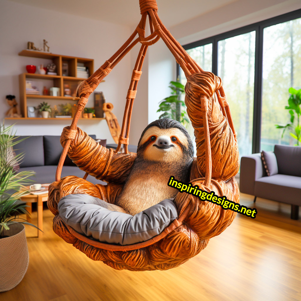 Hanging Animal Shaped Lounger - Oversized sloth hanging lounger