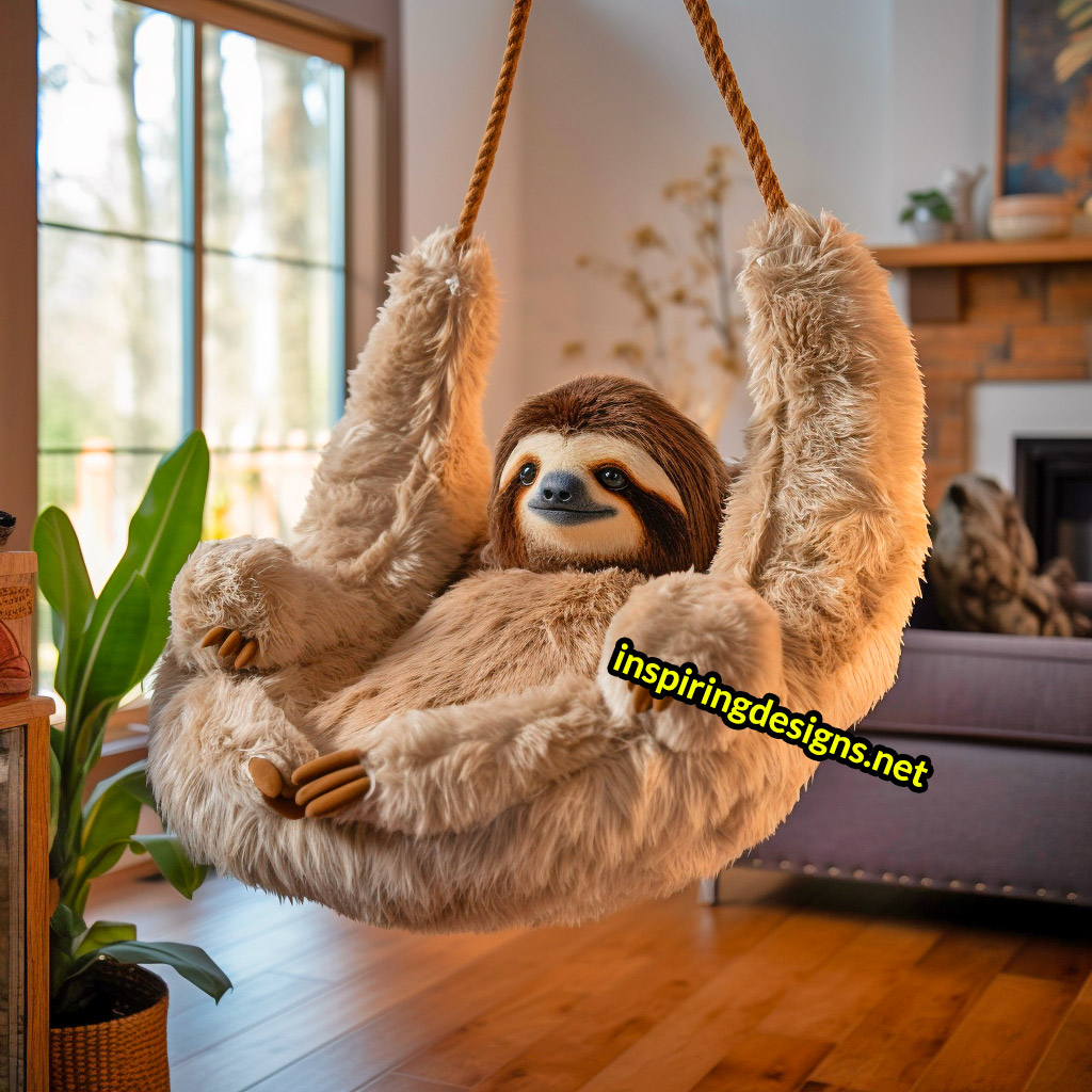 Hanging Animal Shaped Lounger - Oversized sloth hanging lounger