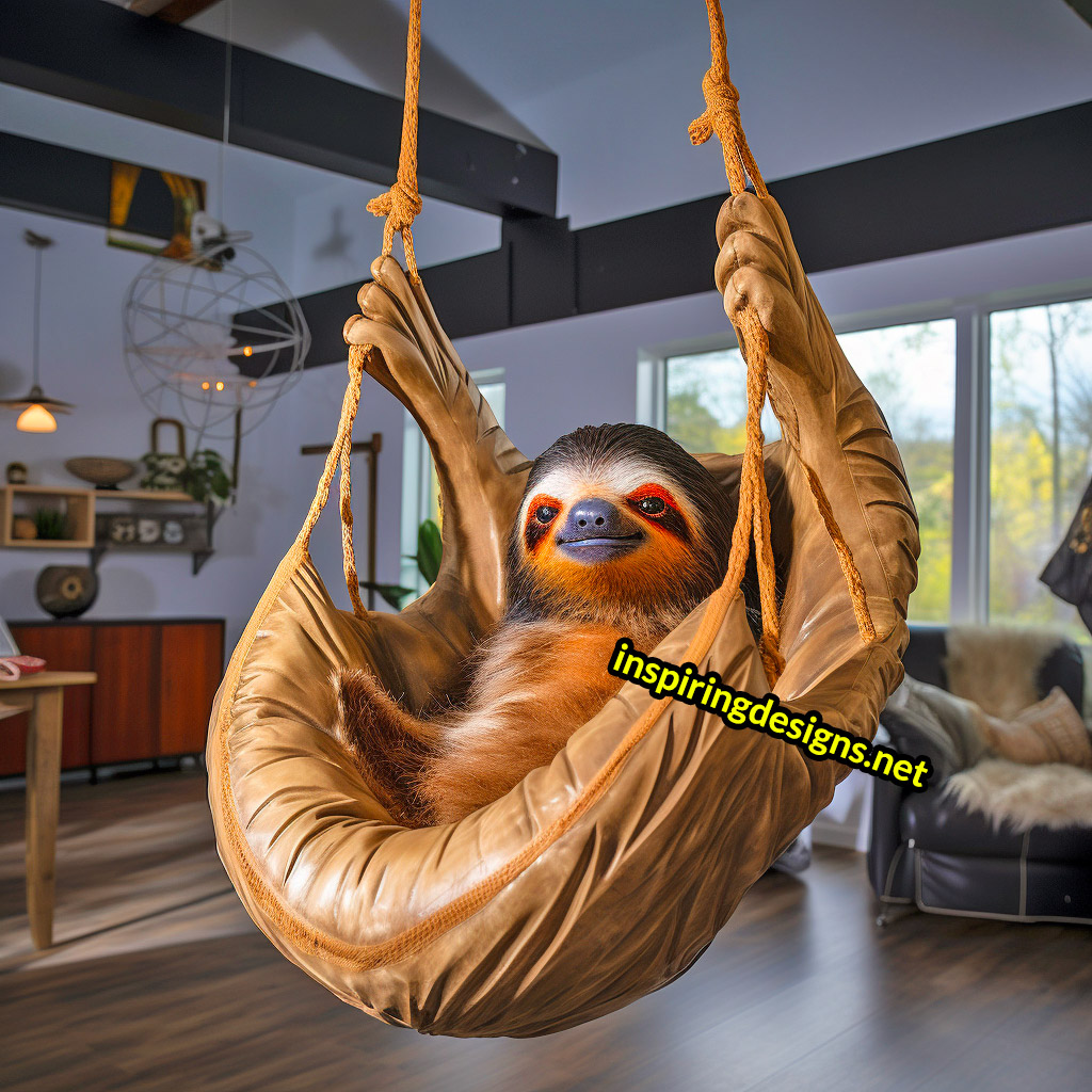 Hanging Animal Shaped Lounger - Oversized sloth hanging lounger
